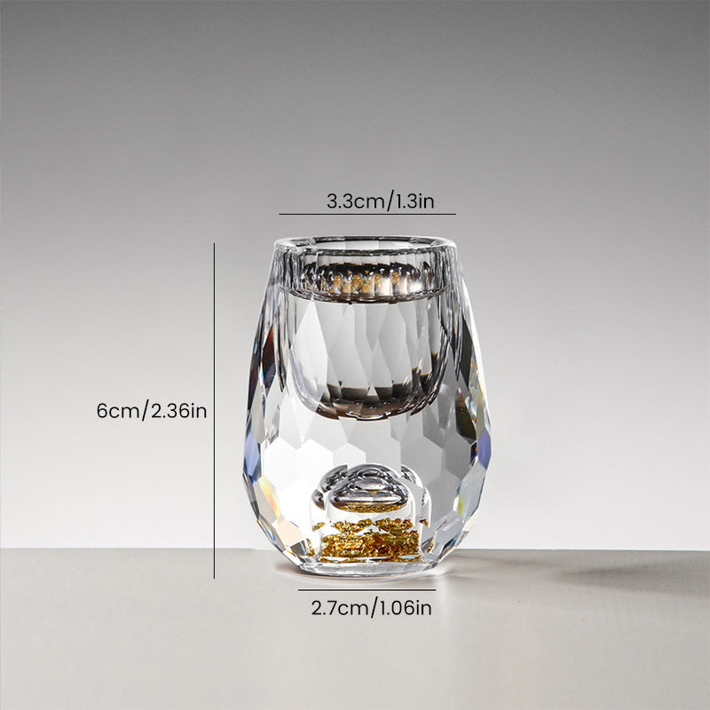 Bicchieri da whisky in vetro 3D Glacier con lamina d'oro e cristallo