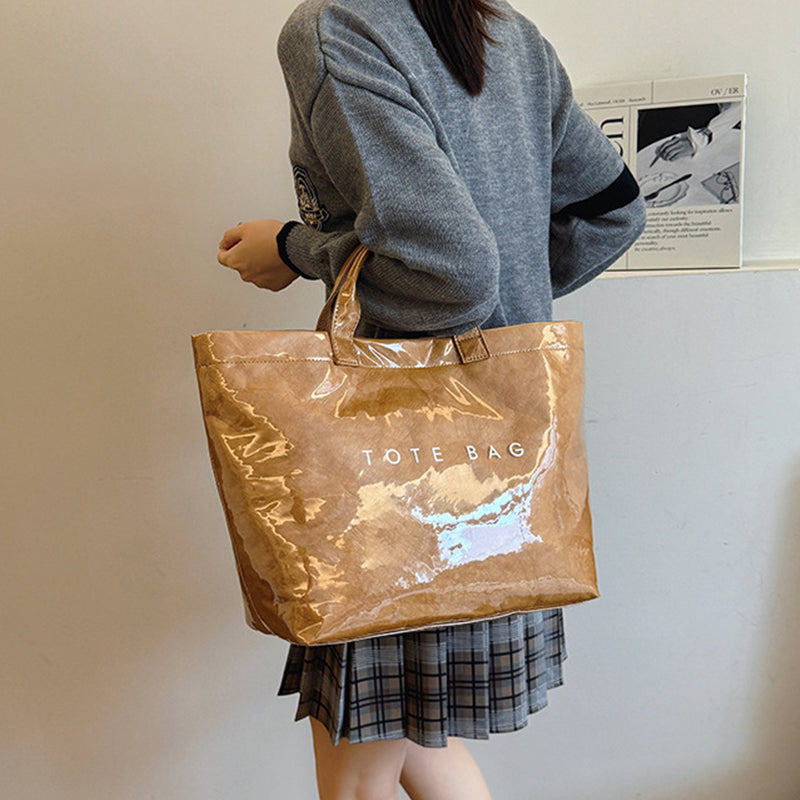 Borsa tote da donna con stampa di lettere