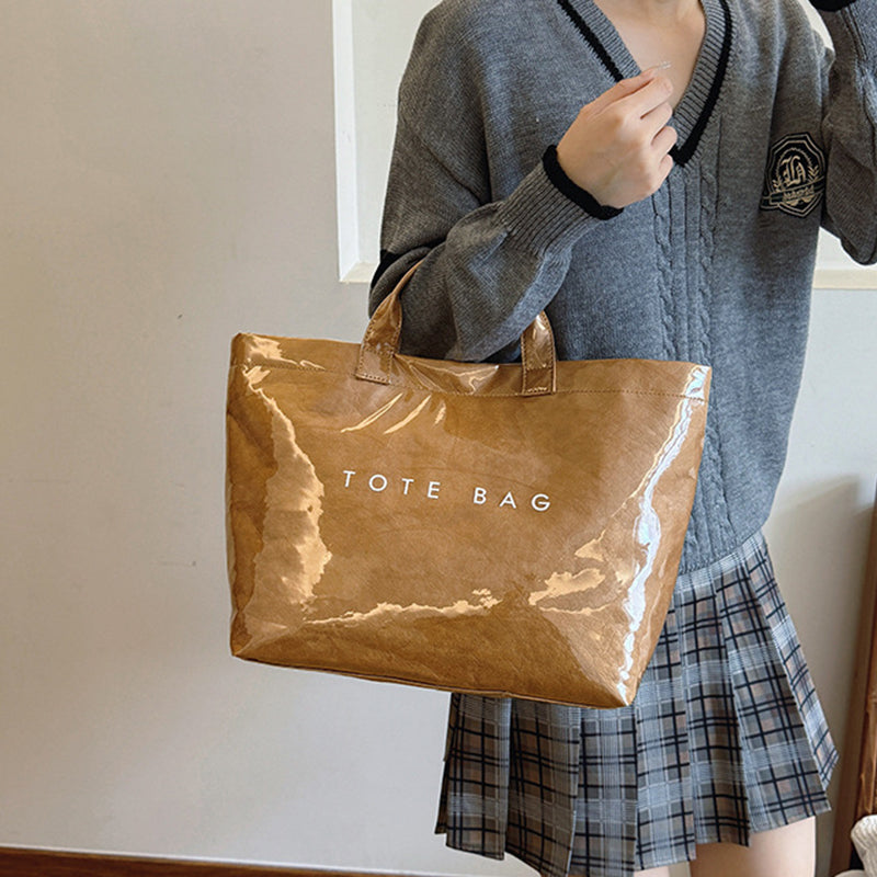 Borsa tote da donna con stampa di lettere