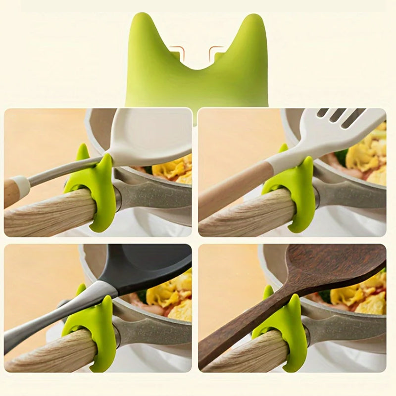 Poggiamestolo in silicone con clip per vaso