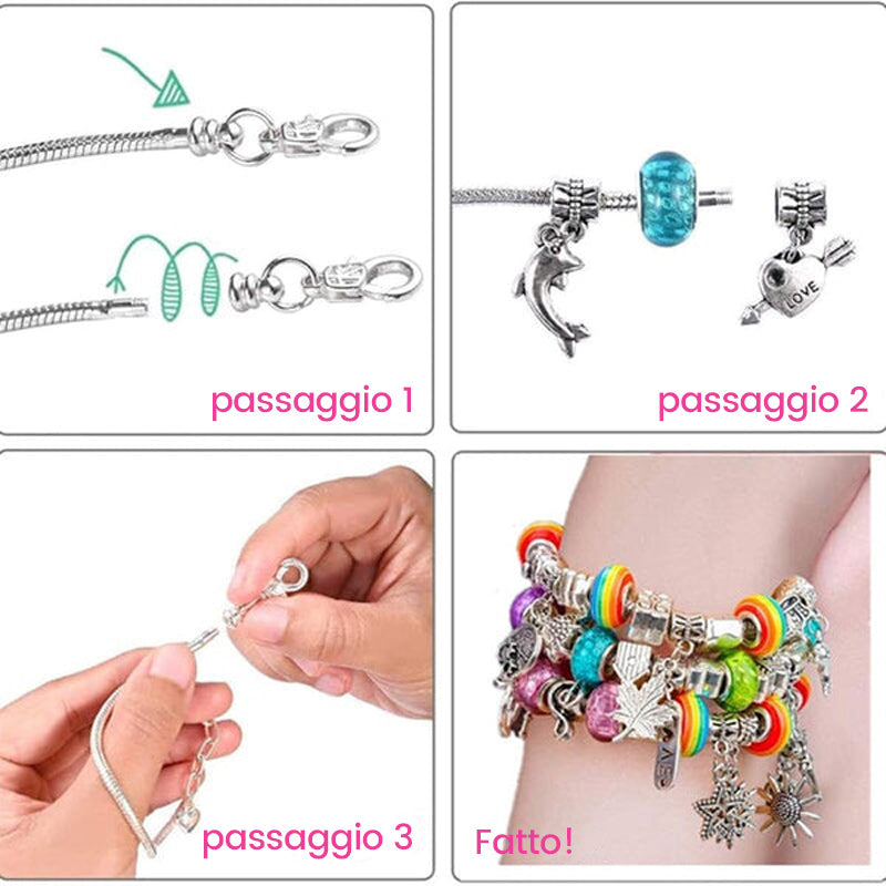 Kit per realizzare braccialetti con ciondoli per ragazze