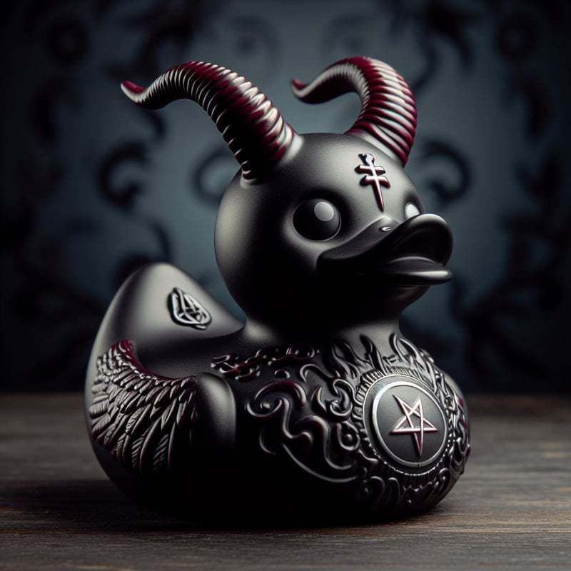 Ornamento di anatra punk satanico