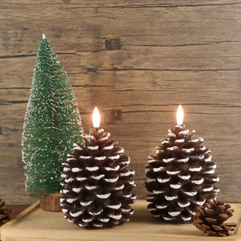 Candele a forma di pigna senza fiamma