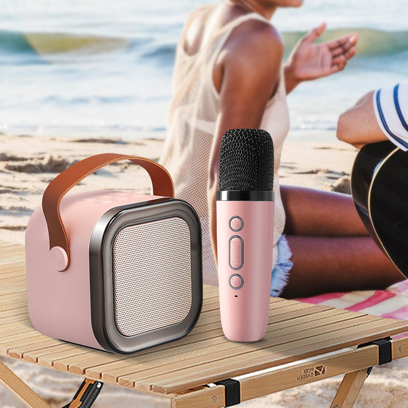 Mini macchina per karaoke con microfoni wireless