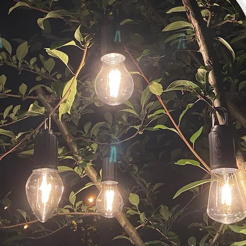 Lampadina retrò con ricarica di tipo C da campeggio all'aperto