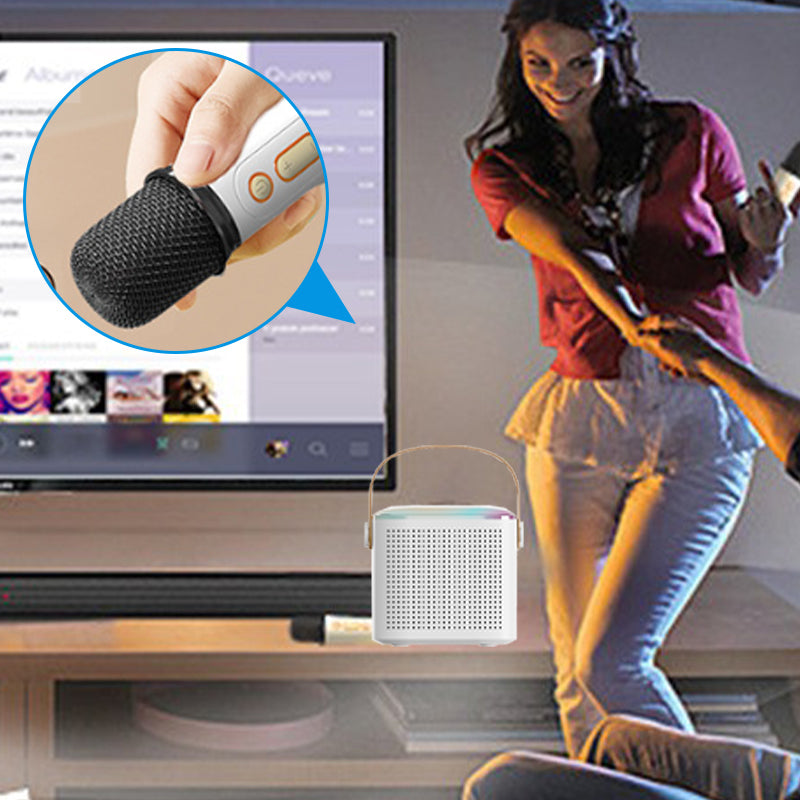 Mini macchina per karaoke con microfoni wireless