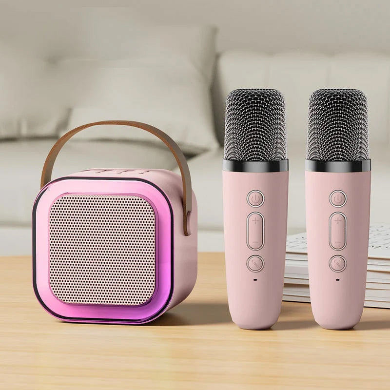 Mini macchina per karaoke con microfoni wireless