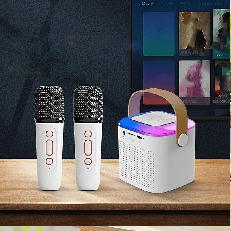 Mini macchina per karaoke con microfoni wireless