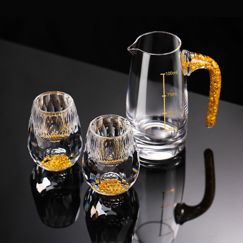 Bicchieri da whisky in vetro 3D Glacier con lamina d'oro e cristallo