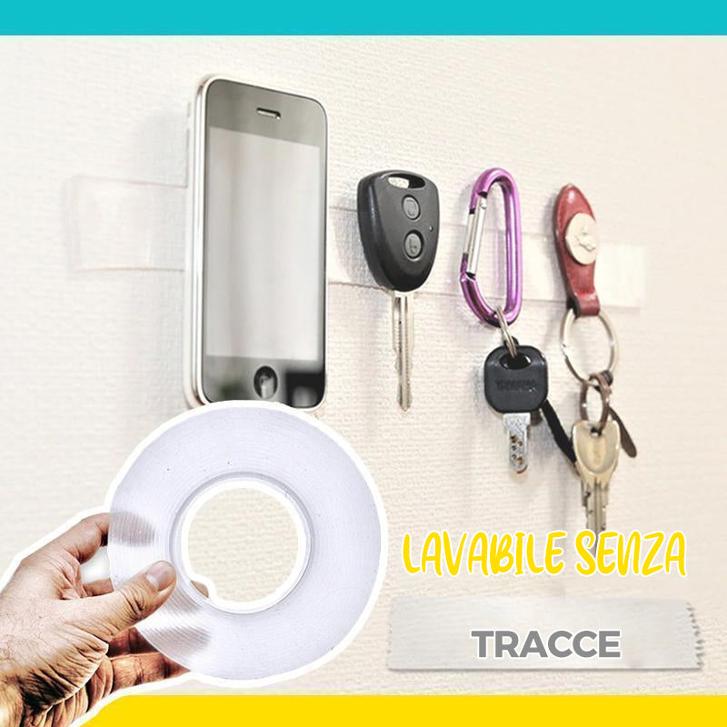Nastro adesivo senza traccia, lavabile e adesivo