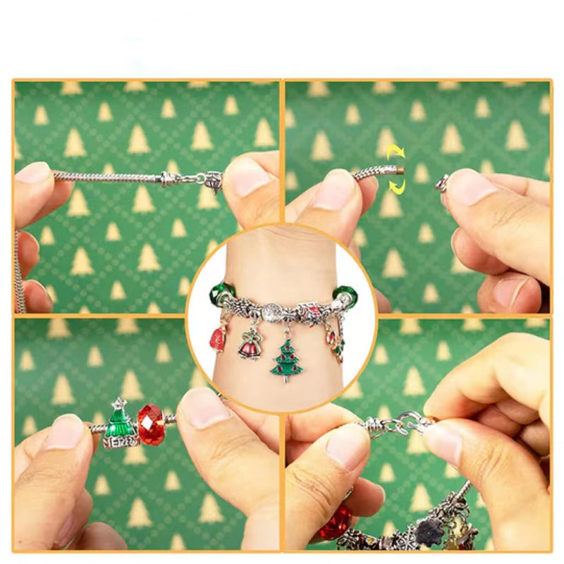Set Braccialetti Calendario dell'Avvento Fai da Te di 24 Giorni