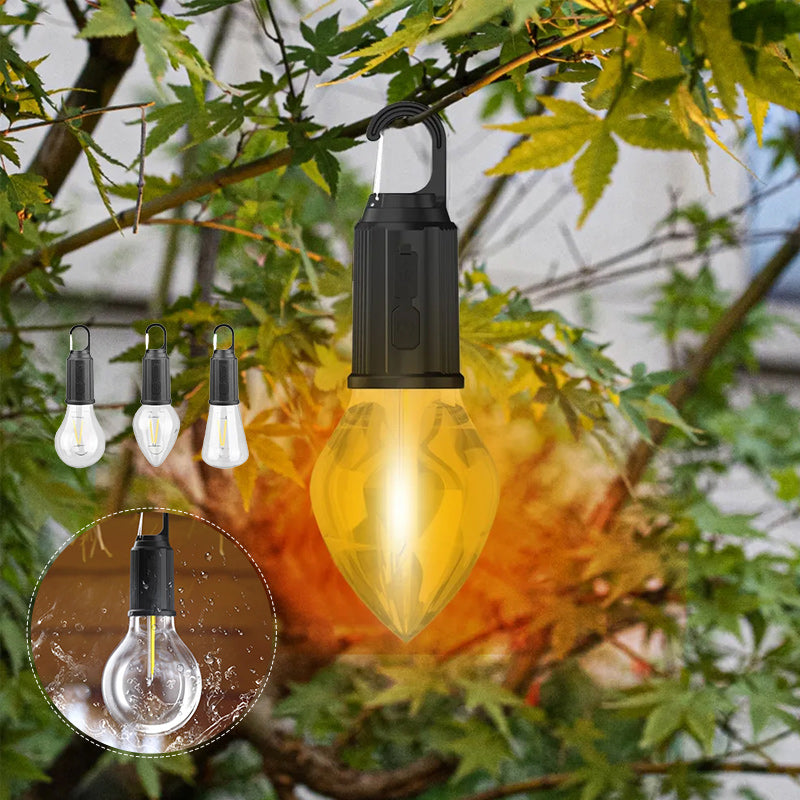 Lampadina retrò con ricarica di tipo C da campeggio all'aperto