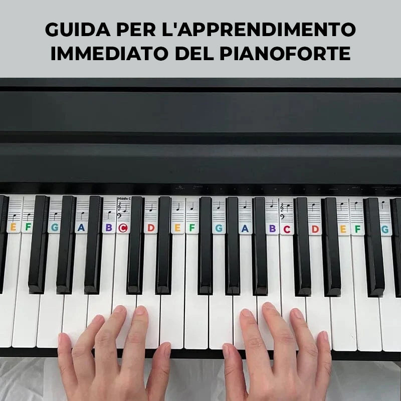 Etichette rimovibili per le note della tastiera del pianoforte
