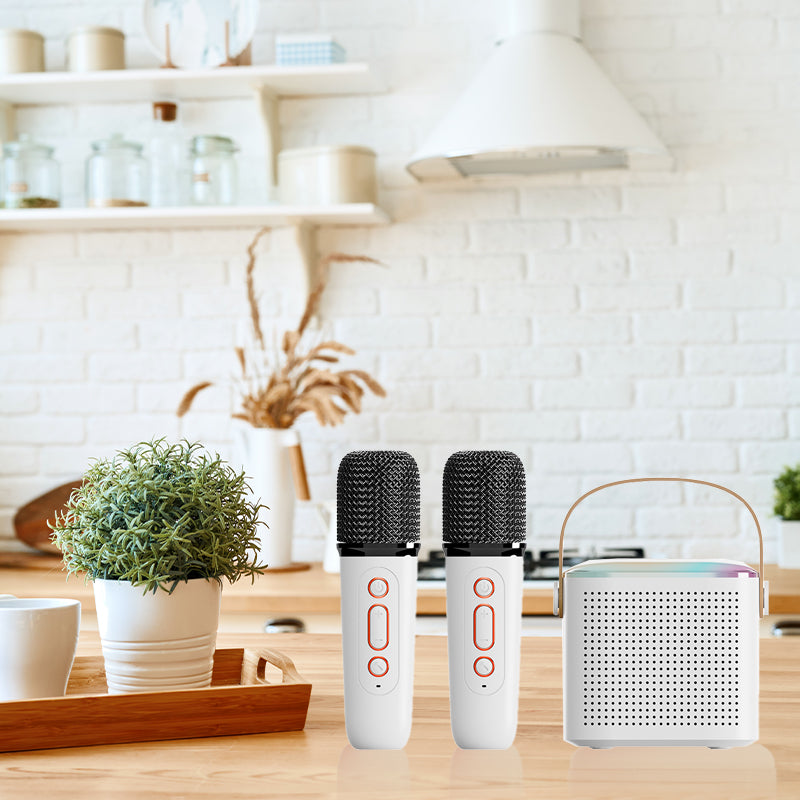 Mini macchina per karaoke con microfoni wireless