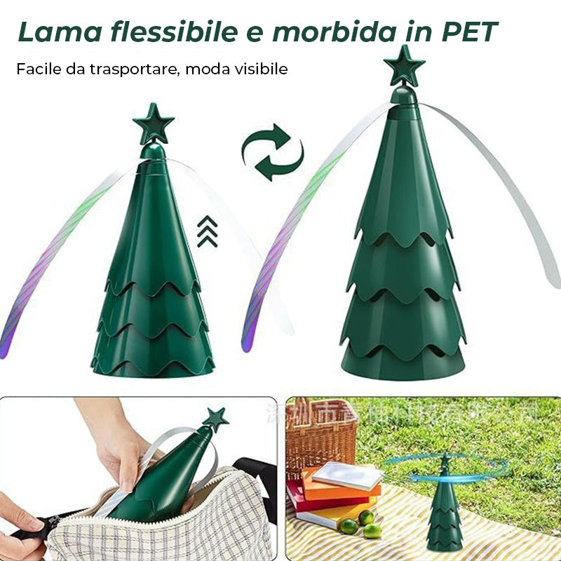 Ventola repellente con lame olografiche per tenere lontane le mosche
