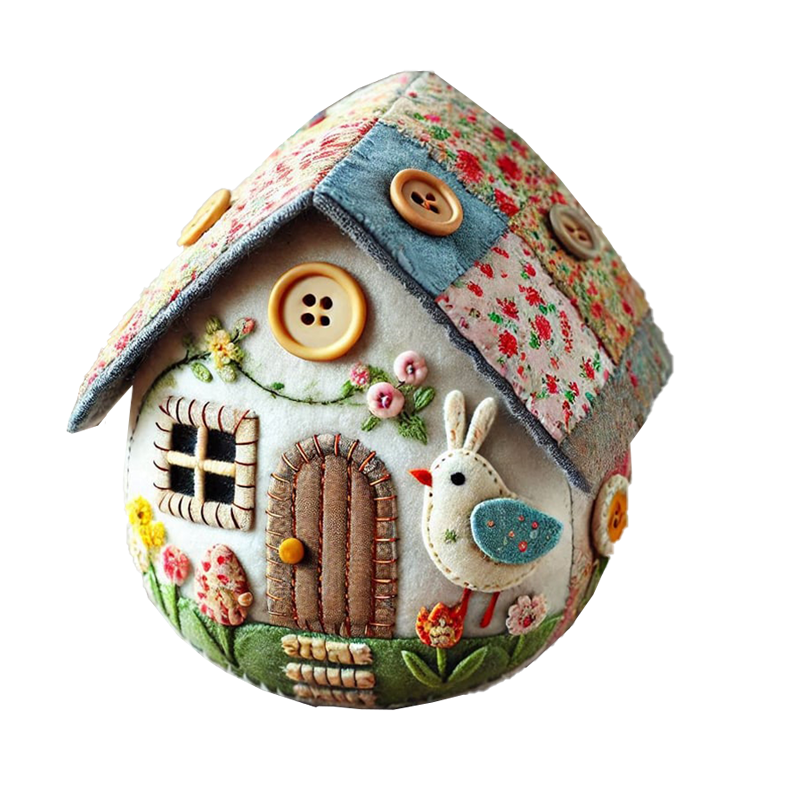 Kit fai da te per casetta a forma di uovo in feltro patchwork