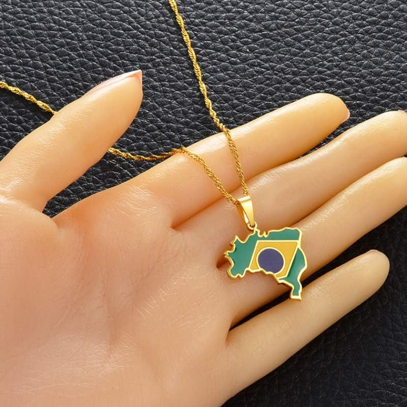 Collana creativa con mappa e bandiera