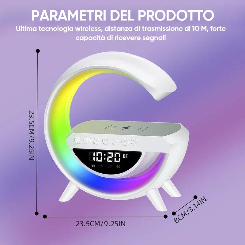 Altoparlante di ricarica wireless LED a forma di G