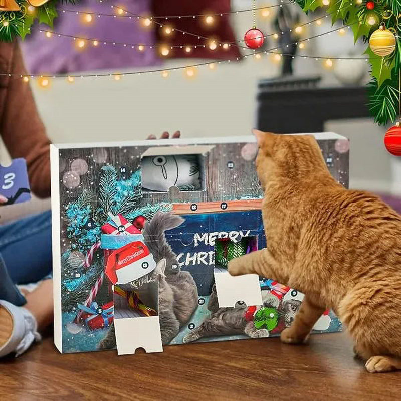 Calendario del gatto con conto alla rovescia per il Natale