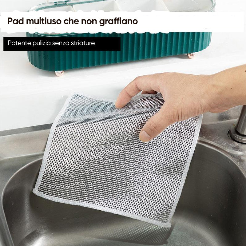 Panni multiuso per lavastoviglie in filo metallico per uso asciutto e bagnato