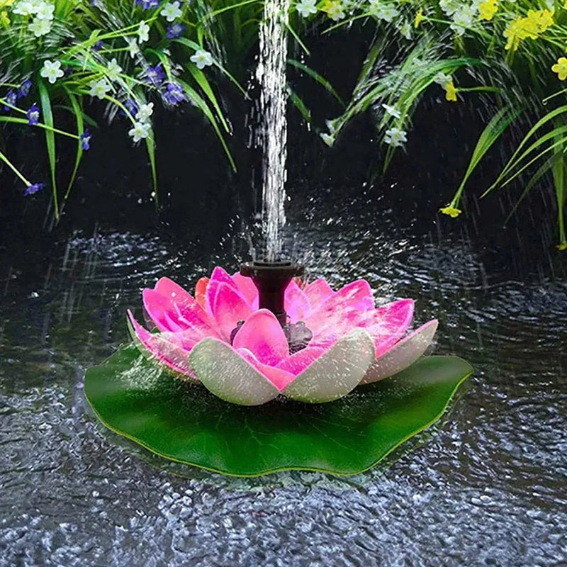 Laghetto con fontana solare a forma di loto decorativo