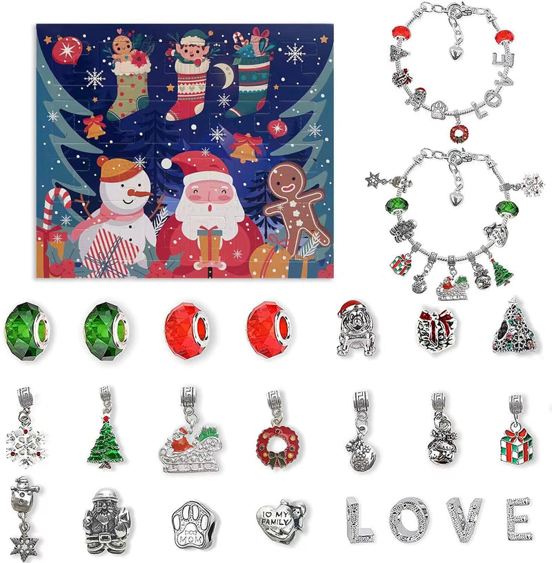 Set Braccialetti Calendario dell'Avvento Fai da Te di 24 Giorni