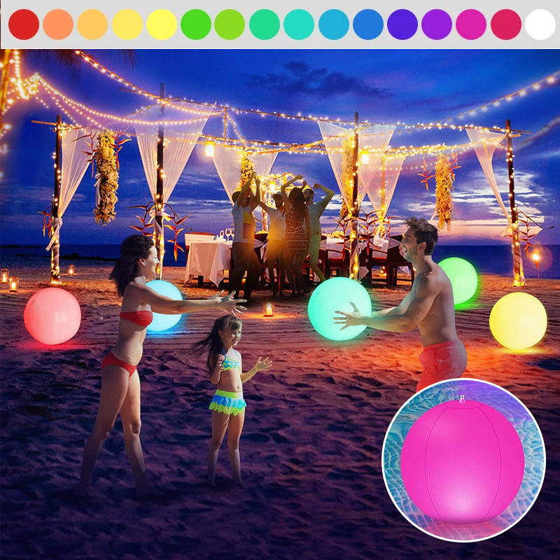 Pallone da spiaggia luminoso a 16 colori con luce a LED