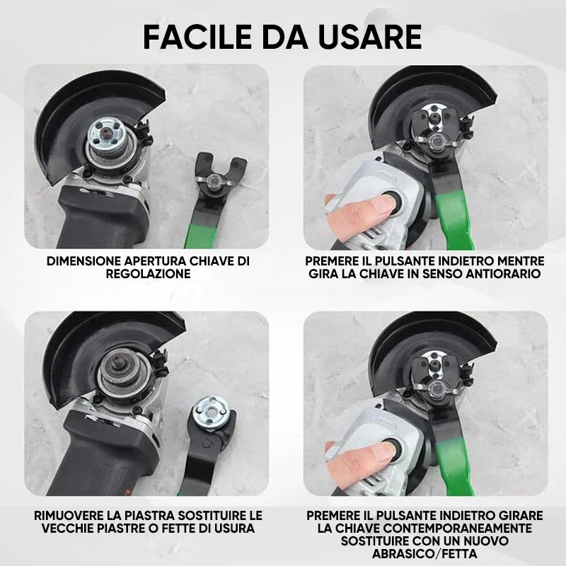 Chiave per smerigliatrice angolare strumento di smontaggio ispessito regolabile