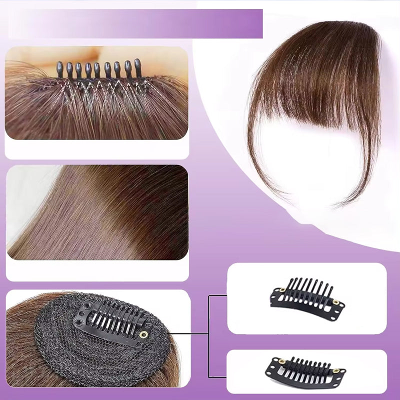 Estensione per capelli senza cuciture con frangia 3D a clip