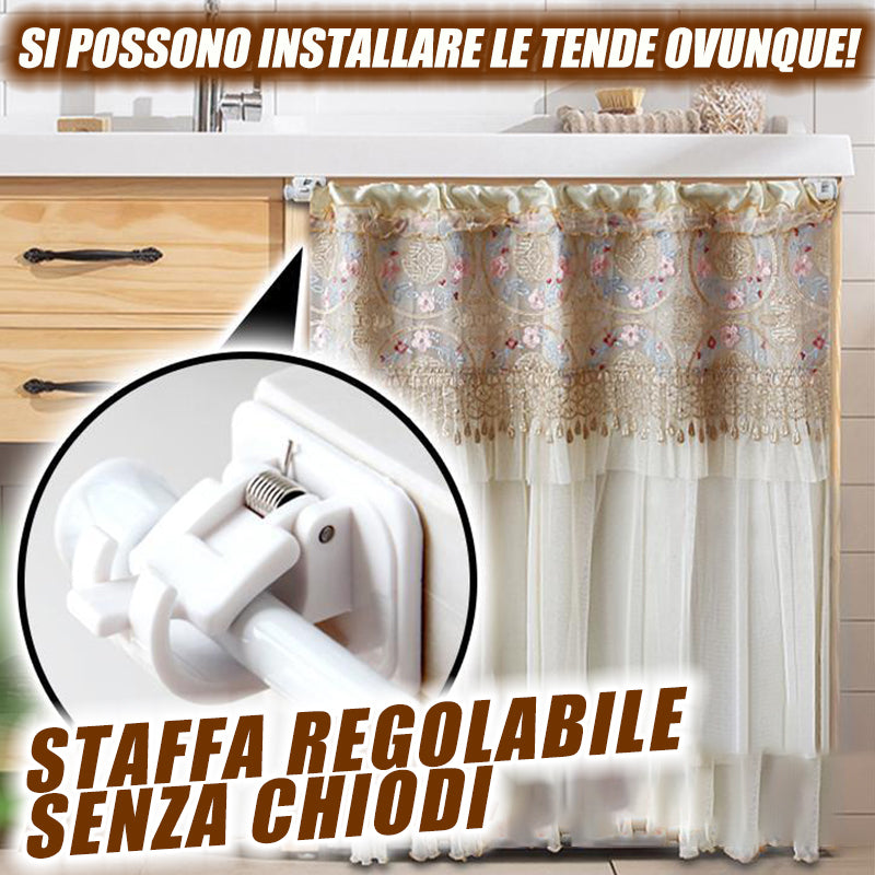Supporti per aste regolabili senza chiodi