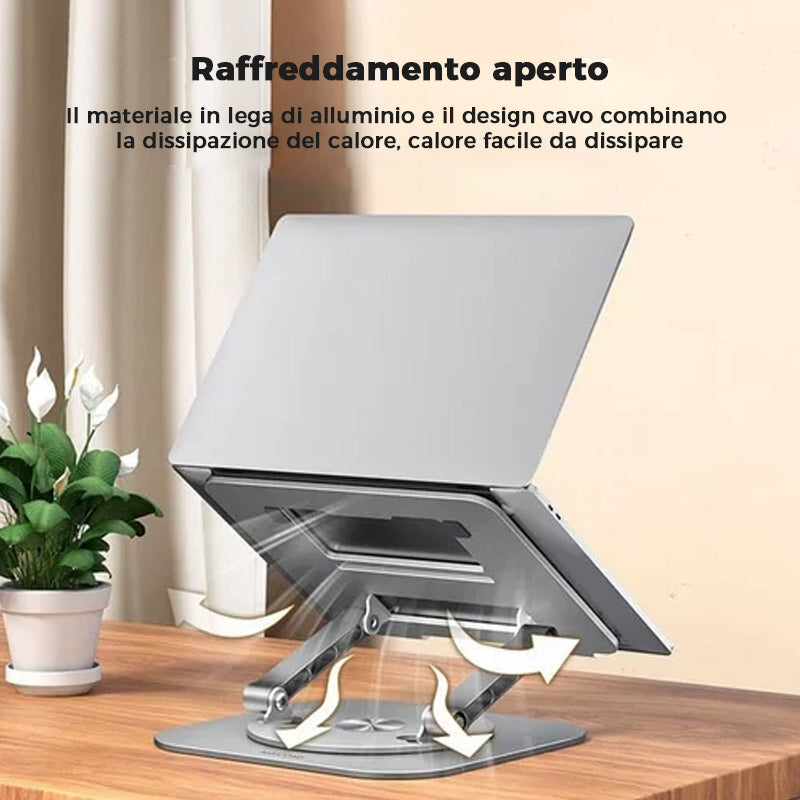 Staffa girevole in lega di alluminio per supporto per laptop