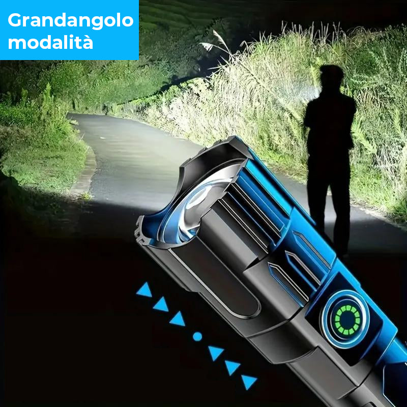 Torcia portatile USB ricaricabile e potente