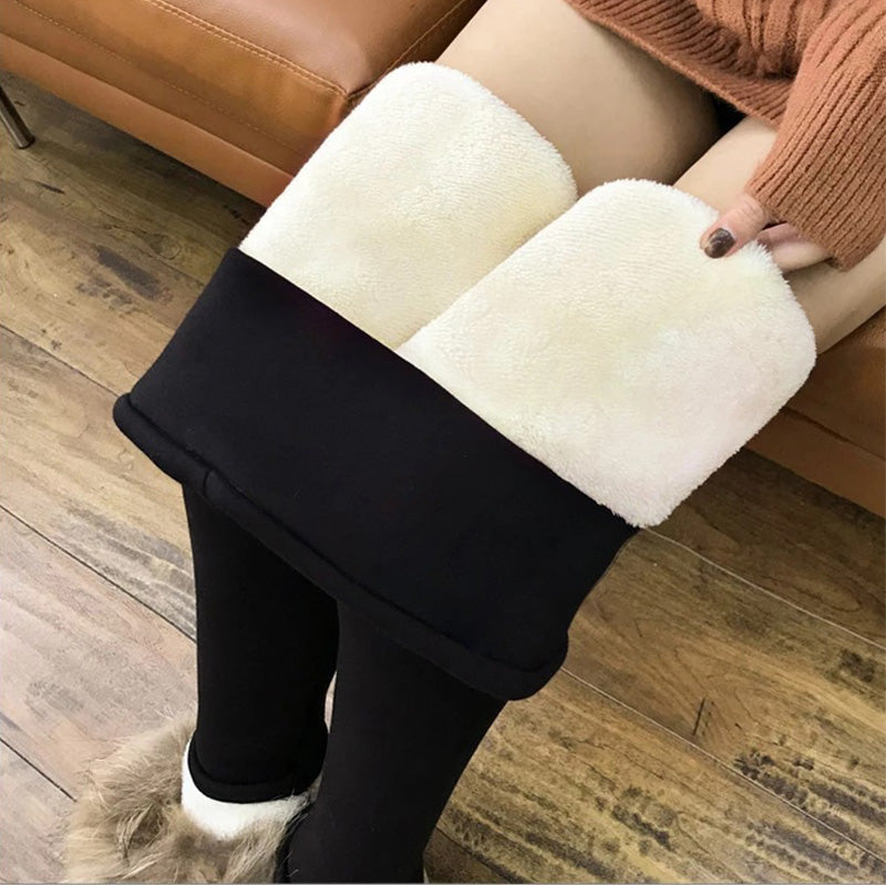 Leggings in pelle di agnello per l'inverno