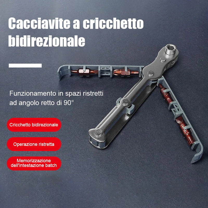 Set di cacciaviti a cricchetto bidirezionale