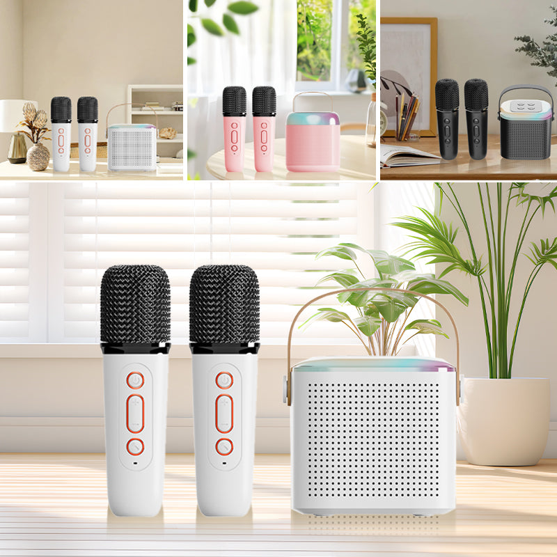 Mini macchina per karaoke con microfoni wireless