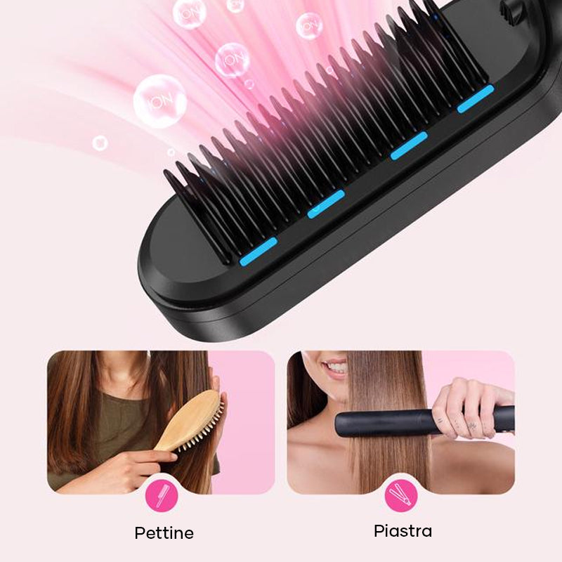 Spazzola lisciante per capelli agli ioni negativi