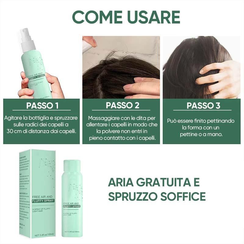 Spray magico per capelli asciutti