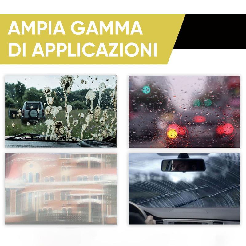 Detergente per vetri auto lucido