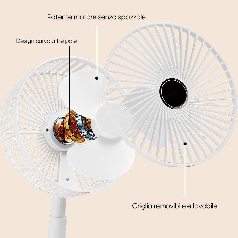 Ventilatore pieghevole telescopico
