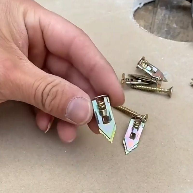 Ancoraggi per Cartongesso + Kit di Viti in Zinco ad Alta Resistenza (Confezione da 100)