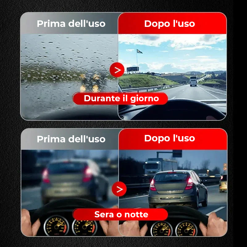 Potente detergente per vetri e rimozione della patina d'olio