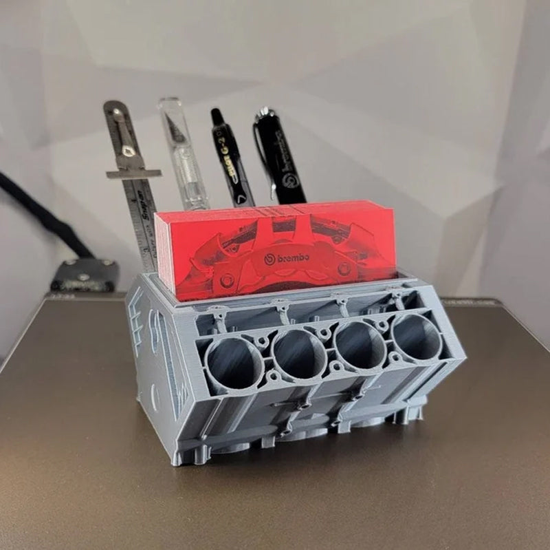 Motore V8 originale | Portapenne e porta biglietti da visita per blocco motore