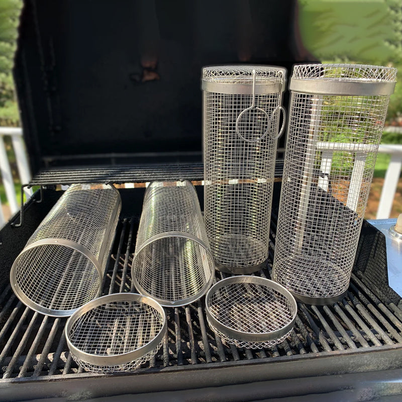 Cestino per barbecue cilindrico