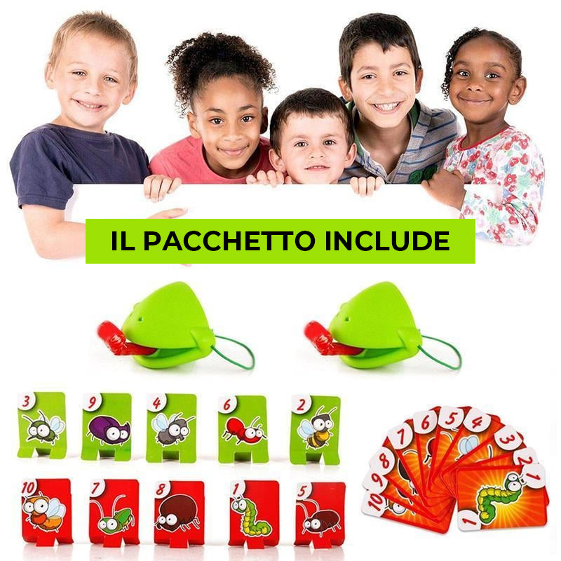 Camaleonte che tira fuori la lingua