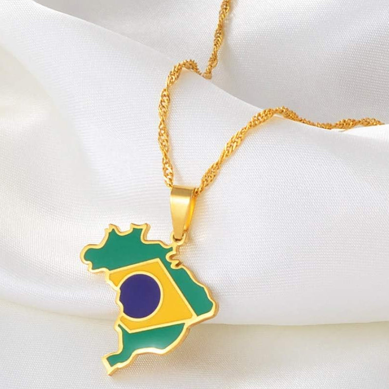 Collana creativa con mappa e bandiera