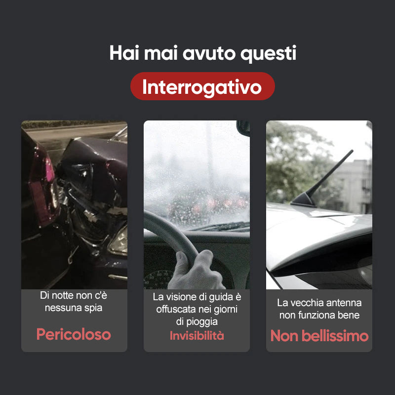 Spia solare a forma di pinna di squalo per auto