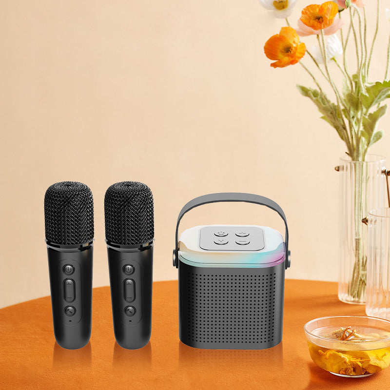 Mini macchina per karaoke con microfoni wireless