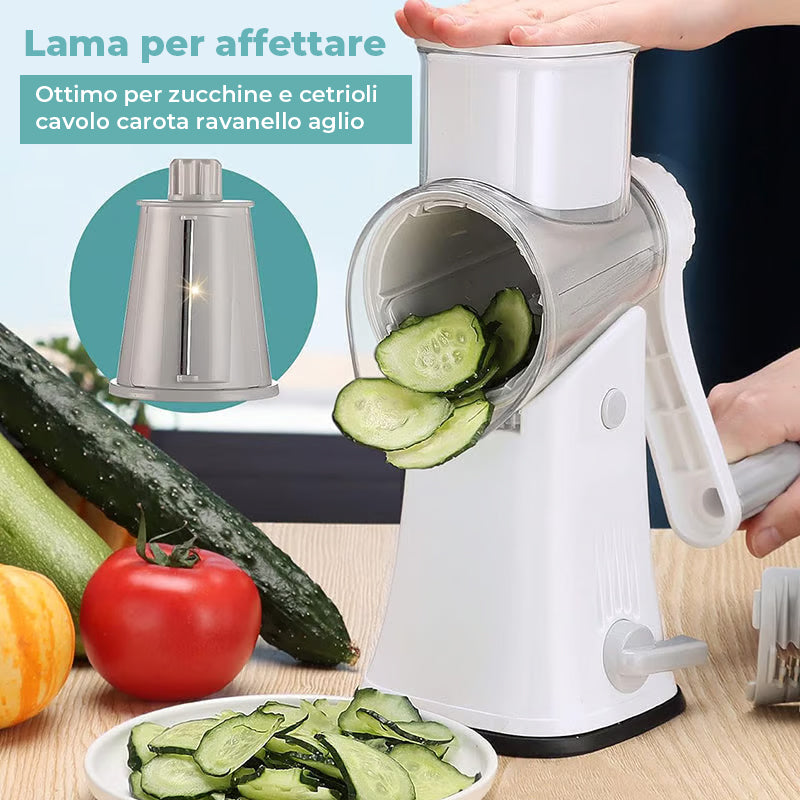 Grattugia rotante per formaggio 5 in 1