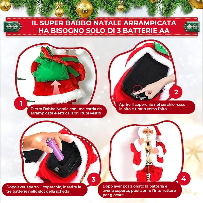Babbo Natale che si arrampica