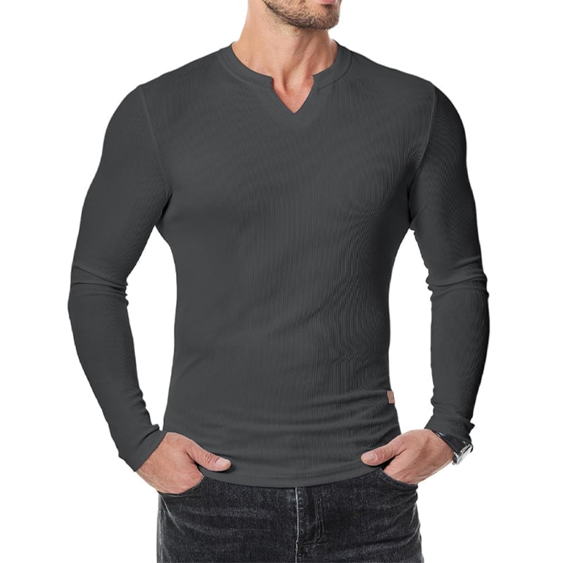 Maglietta Uomo Slim Fit Scollo a V Longline Muscle